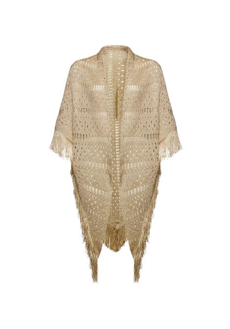 Scialle Simona Corsellini donna SLO0401 Oro frange lurex traforato SIMONA CORSELLINI | Scialle | SLO04010730
